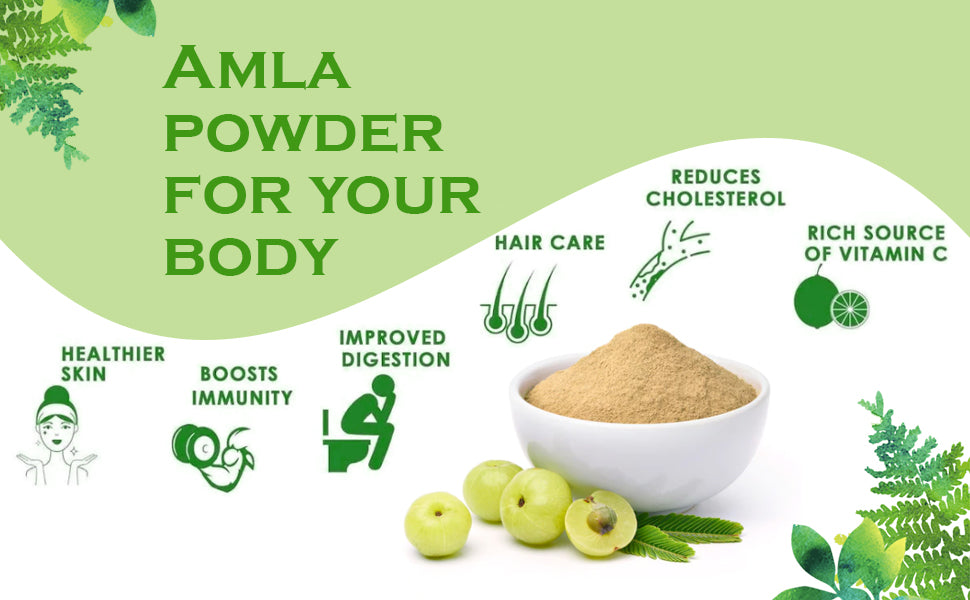 Amla Powder Indian Gooseberry Powder | Smoothies, Drinks, Recipes & Herbal Use | Vegan Friendly | No Added Preservatives | Premium Amla Fruit Powder