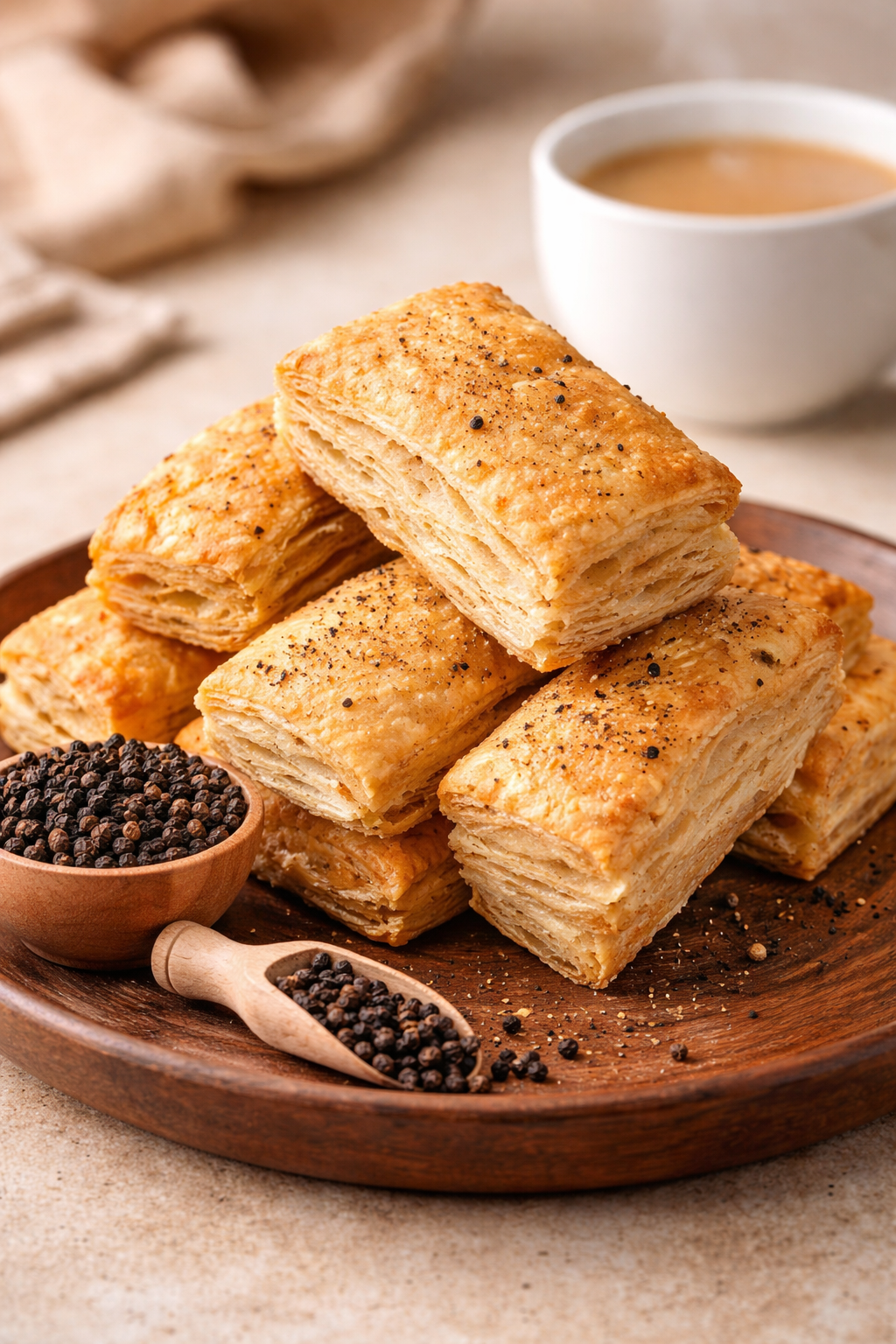 Black Pepper Khari – Whole Wheat Puff Pastry Snack (200g)