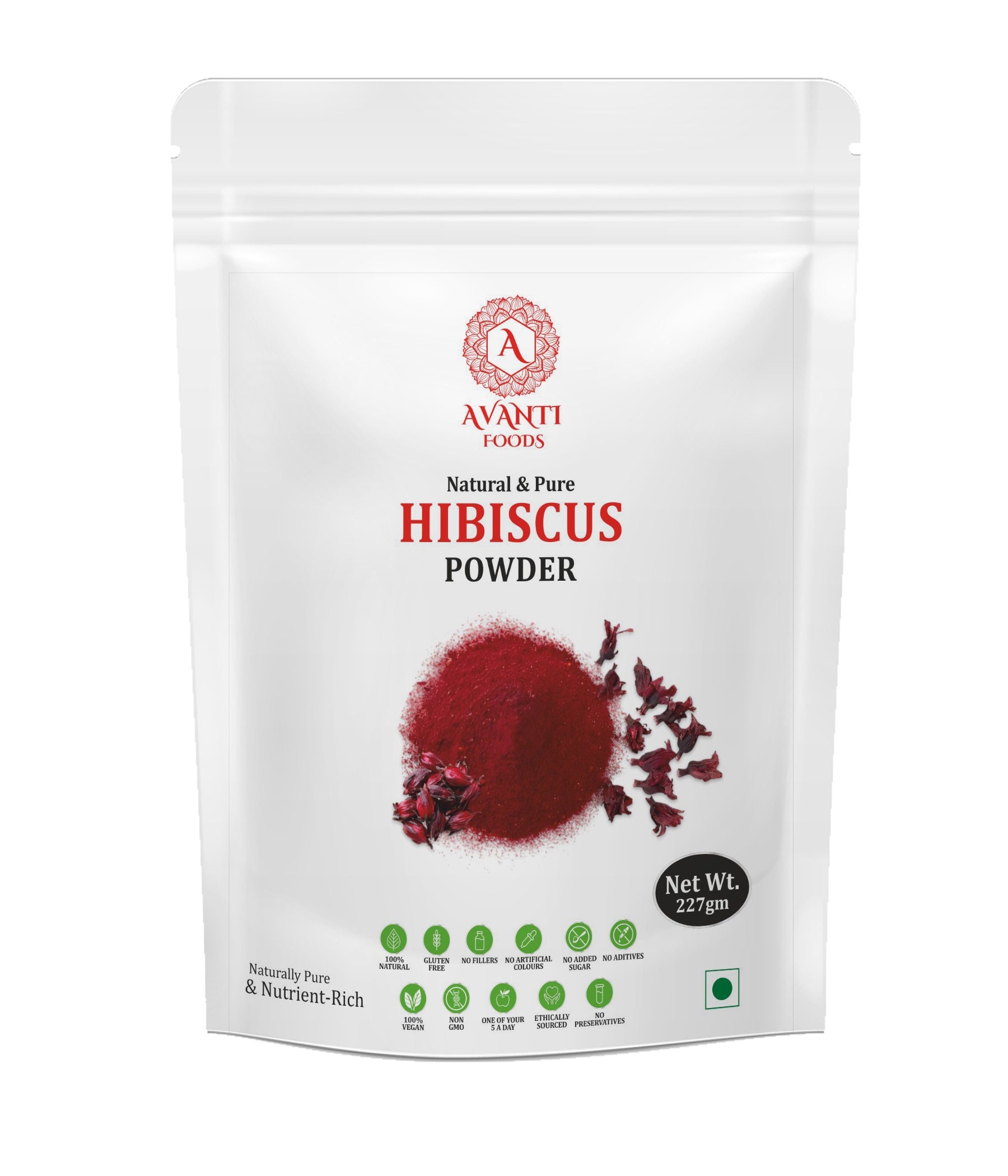 Hibiscus Powder 100% Natural Hibiscus Flower Powder | Tea, Drinks, Smoothies & Recipes | Vegan Friendly | No Added Preservatives | Premium Herbal Powder