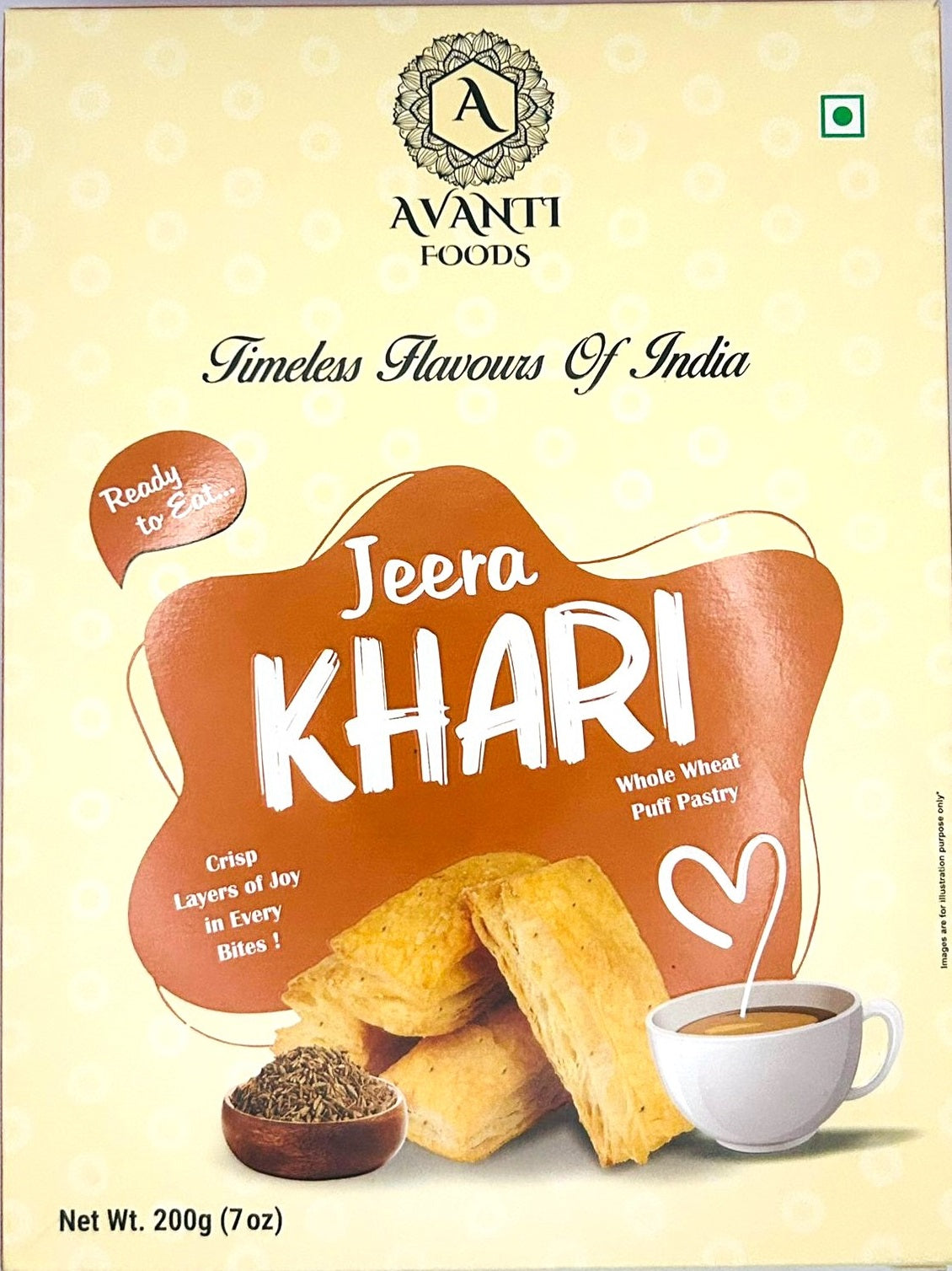 Jeera Khari – Whole Wheat Puff Pastry Snack (200g)