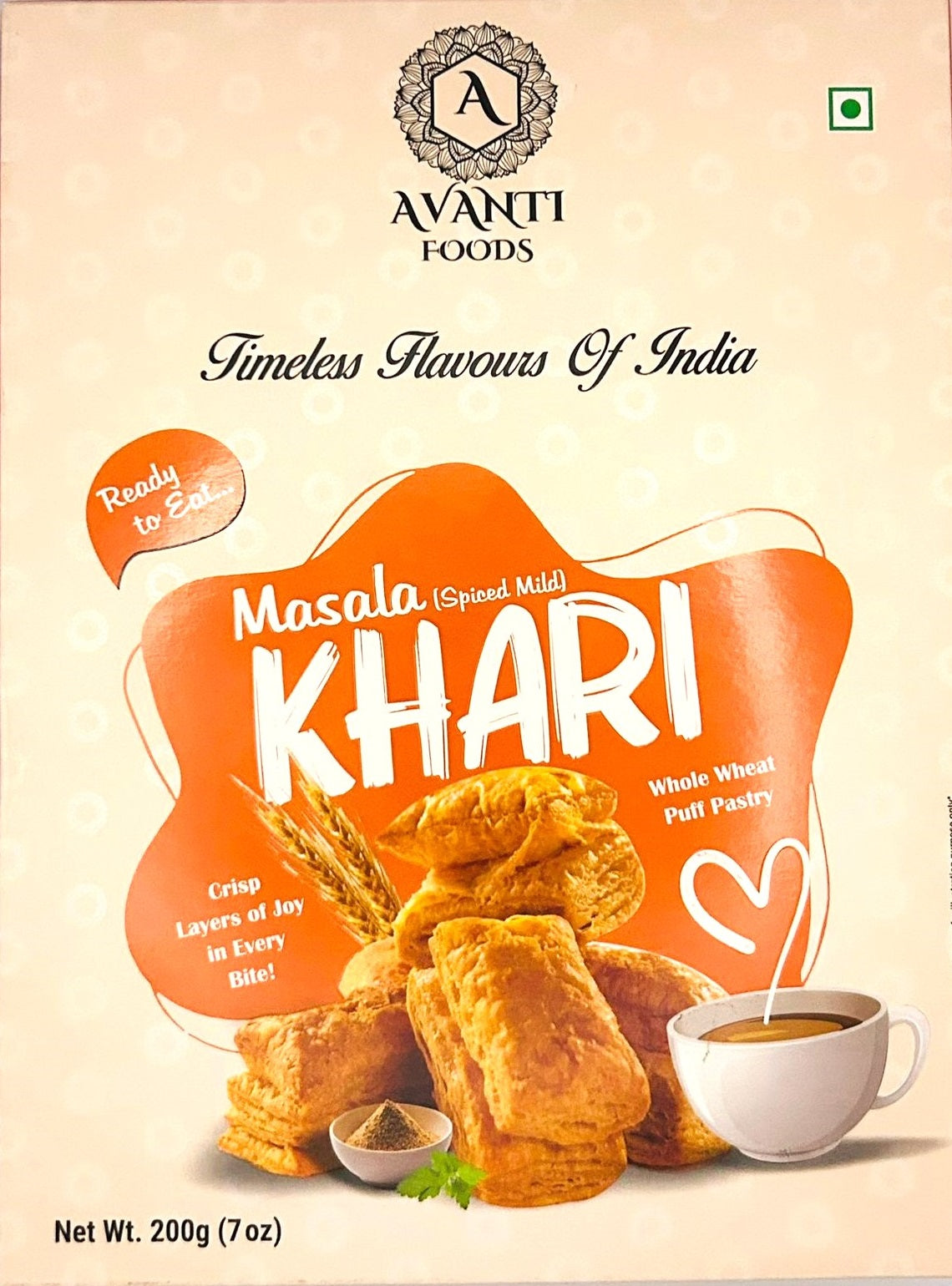 Masala Khari (Spiced Mild) – Whole Wheat Puff Pastry Snack (200g)