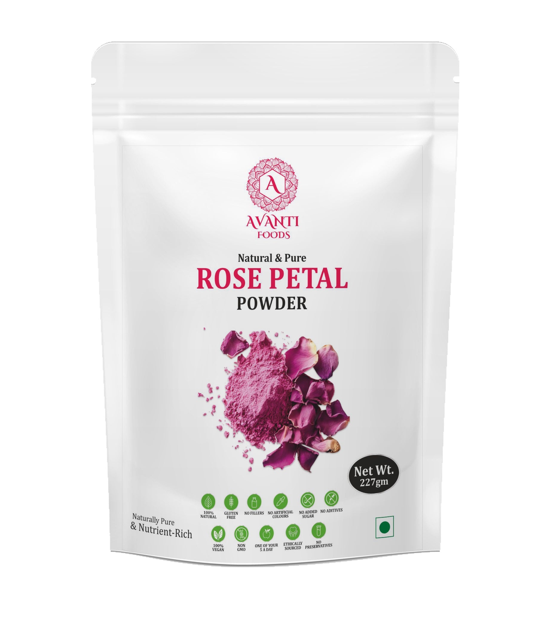 Rose Petal Powder Dried Rose Flower Powder | Tea, Drinks, Desserts & Recipes | Vegan Friendly | No Added Preservatives | Premium Floral Powder