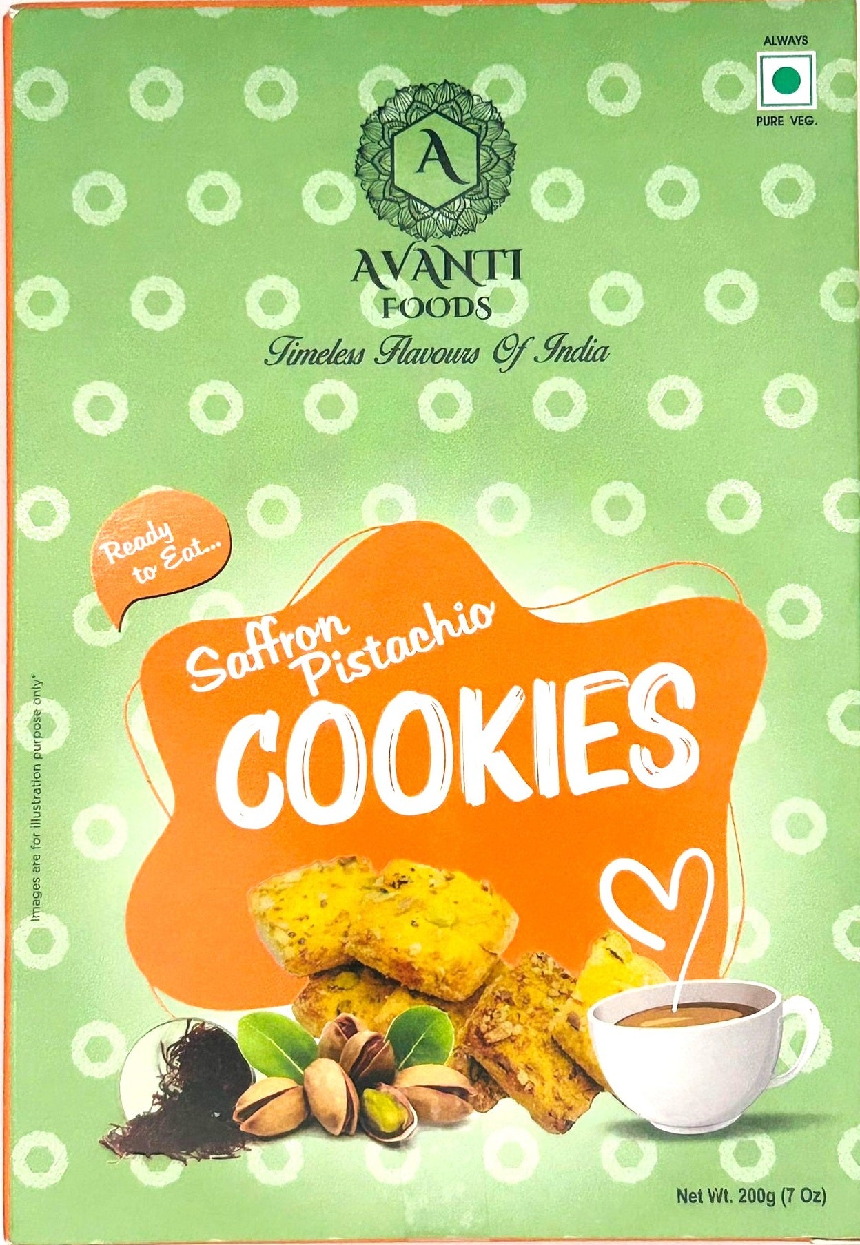 Saffron Pistachio Cookies – Premium Royal Tea-Time Cookies (200g)