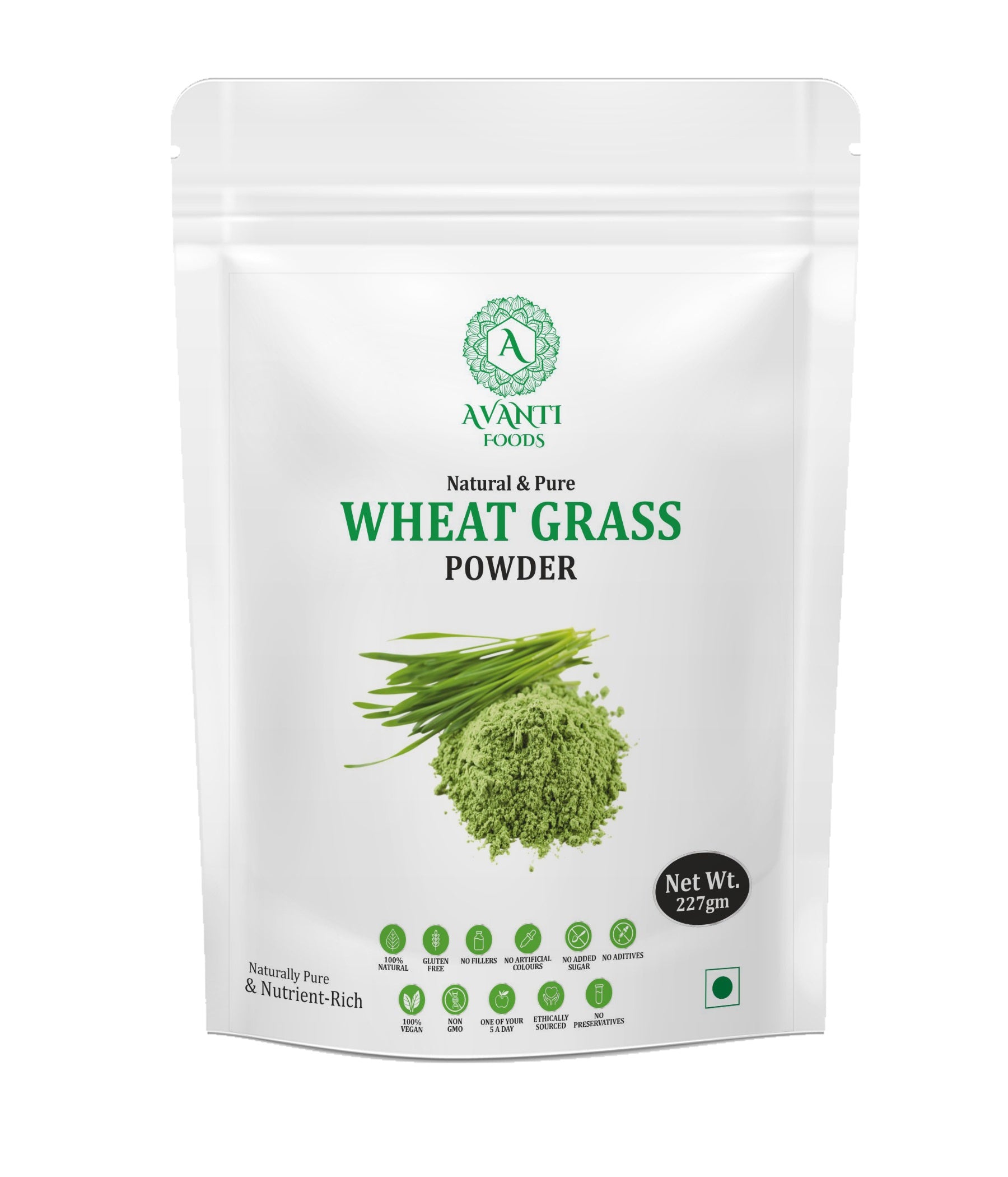 Wheatgrass Powder 100% Natural Wheat Grass Powder | Smoothies, Green Drinks & Recipes | Vegan Friendly | No Added Preservatives | Premium Green Superfood Powder